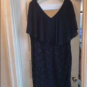 Cape style sequin dress
